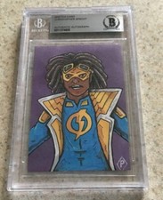Static Shock DC Virgil Hawkins Original Art Sketch Card Beckett BAS True 1/1 picture