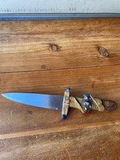 Vintage Brazilian Sacrificial Knife Metalcan INOX Brazil w/ Stones 6