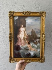 Antique KPM Berlin Hotel Bristol Porcelain Plaque Wagner Nude The Rock And Wave picture