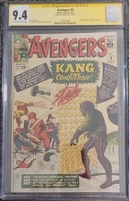 AVENGERS #8 1st app KANG TA Conqueror Marvel Comics 1964 CGC 9.4 STAN LEE SIGNED picture