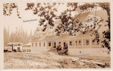 RPPC Big Four Inn WA Railroad Engine Trolley Hotel Resort Photo Vtg Postcard C27 picture