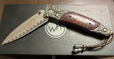 William Henry B30 Gentac Big Sky Damascus Knife Limited to 50 Sterling Silver picture