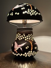 Museum-Grade Reverse-Painted Crane Lamp — Matching Shade & Base — picture