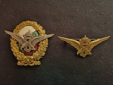 ww2 Boris III period Royal Bulgarian Air Force pilot Silver & Exam/Letter badges picture
