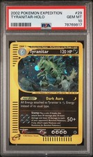 2002 POKEMON EXPEDITION #29 TYRANITAR-HOLO PSA 10 W/ SWIRL 🦖✨🌀 picture
