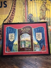 VINTAGE PLUTO WATER TRIFOLD CARDBOARD SIGN FRENCH LICK HOTEL INDIANA DEVIL SATAN picture