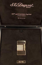 Rare S.T. DUPONT 60 DIAMONDS 60th Anniversary Diamond Lighter #05/50 Platinum picture
