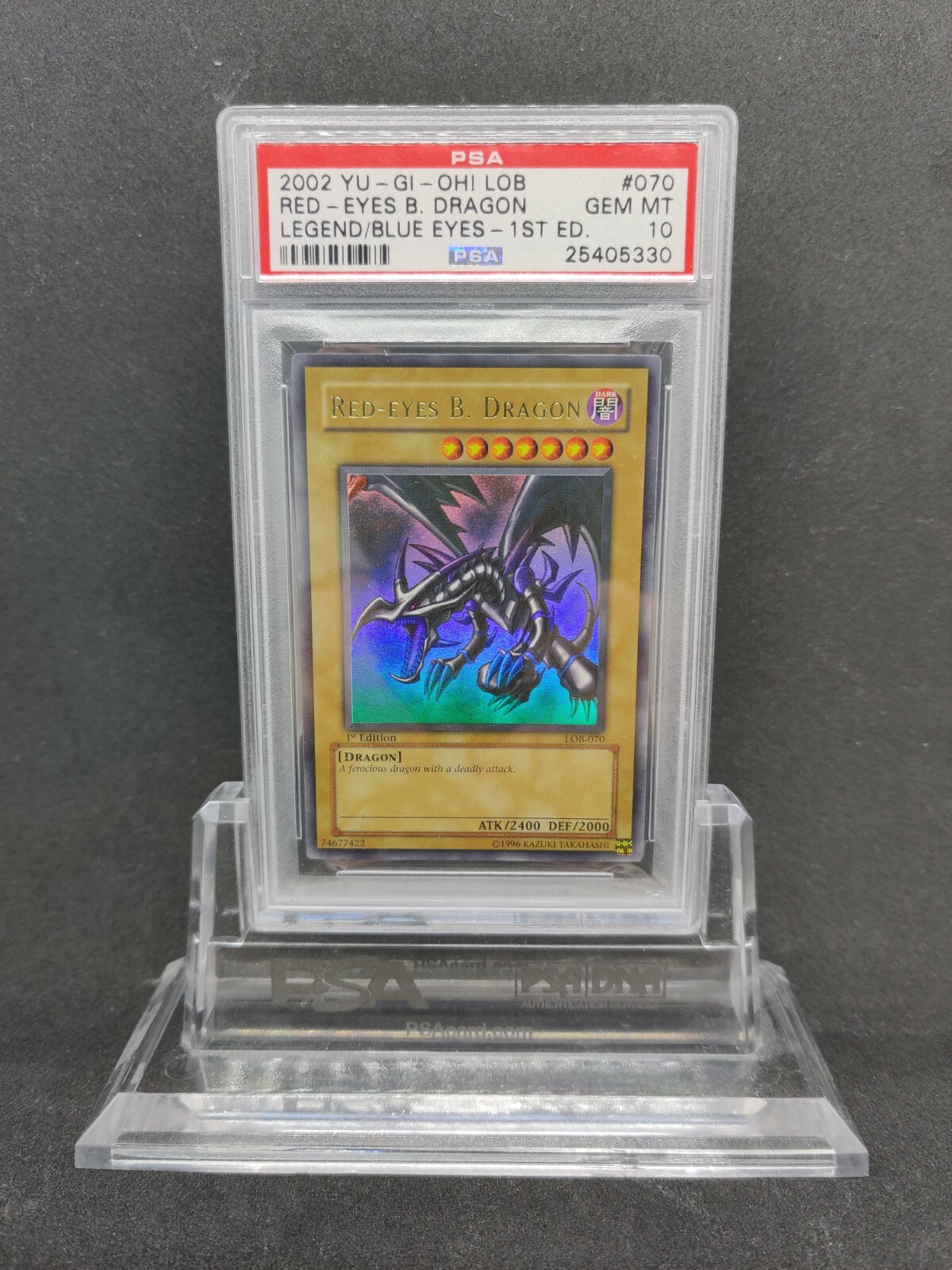 Yu-Gi-Oh Red Eyes B. Dragon 1st LOB-070 PSA 10 Mint Holy Grail