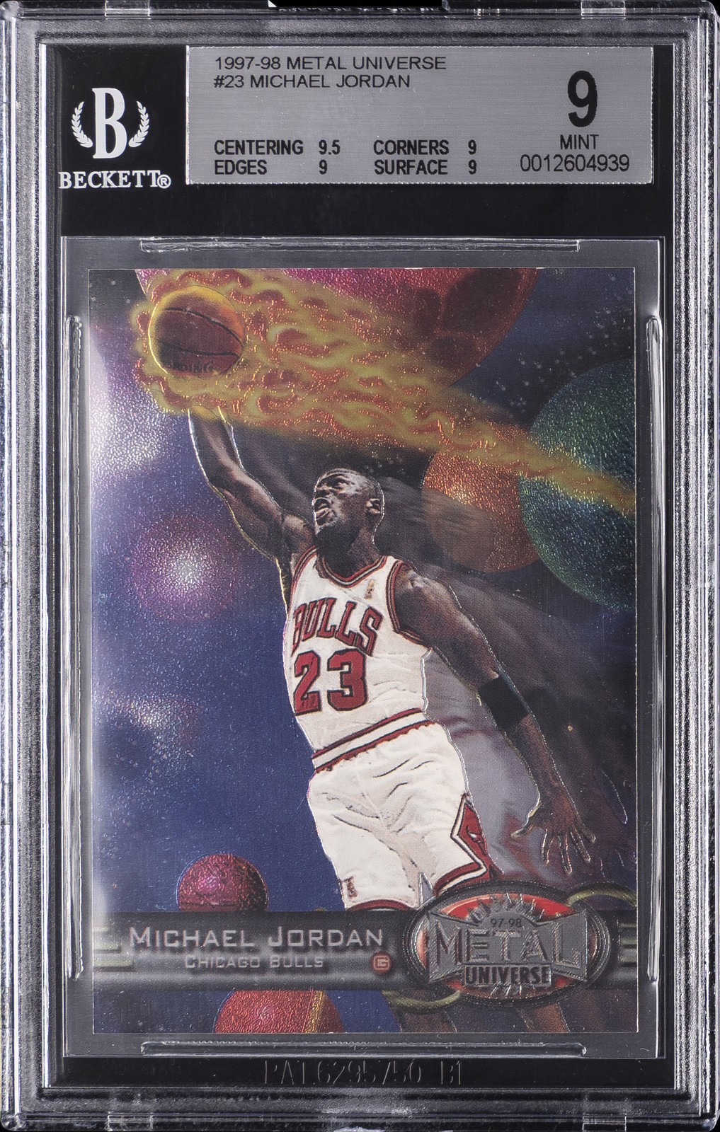 1997-98 SKYBOX METAL UNIVERSE #23 MICHAEL JORDAN BGS 9 1997-98 SKYBOX METAL UNIVERSE #23 MICHAEL JORDAN BGS 9