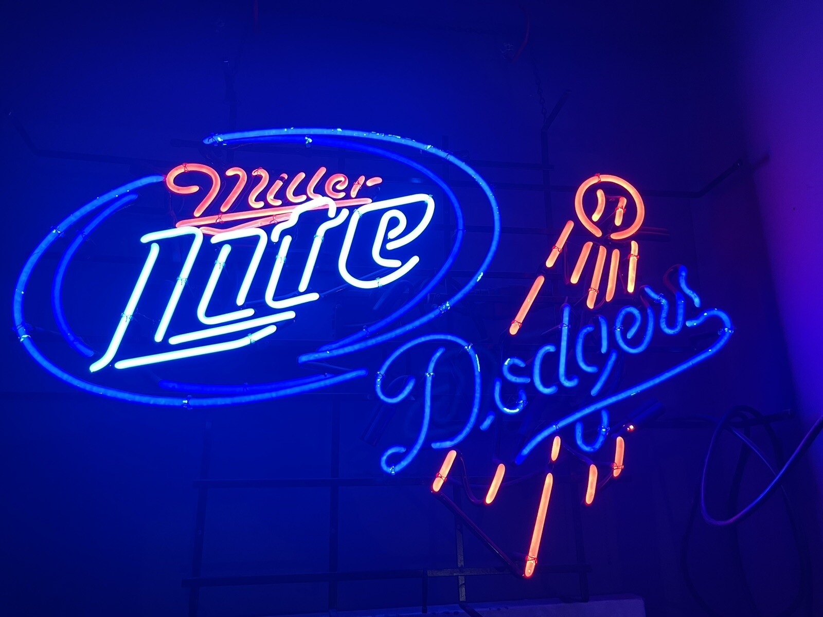 Neon Light Vintage Dodgers Miller Lite
