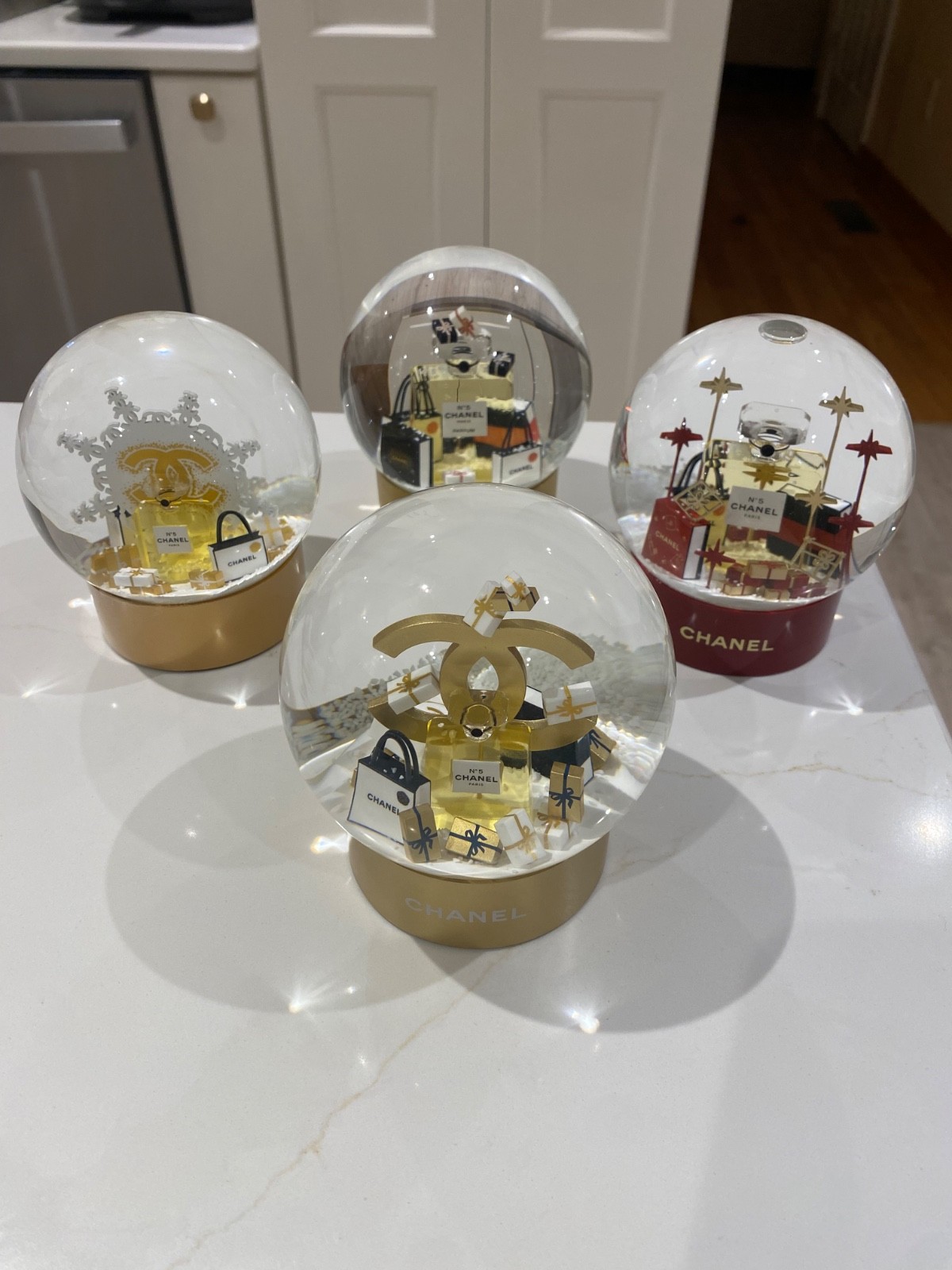 ULTRA RARE Chanel VIP Snow Globe 4-Piece Set-Limited Edition Holiday Collection ULTRA RARE Chanel VIP Snow Globe 4-Piece Set-Limited Edition Holiday Collection