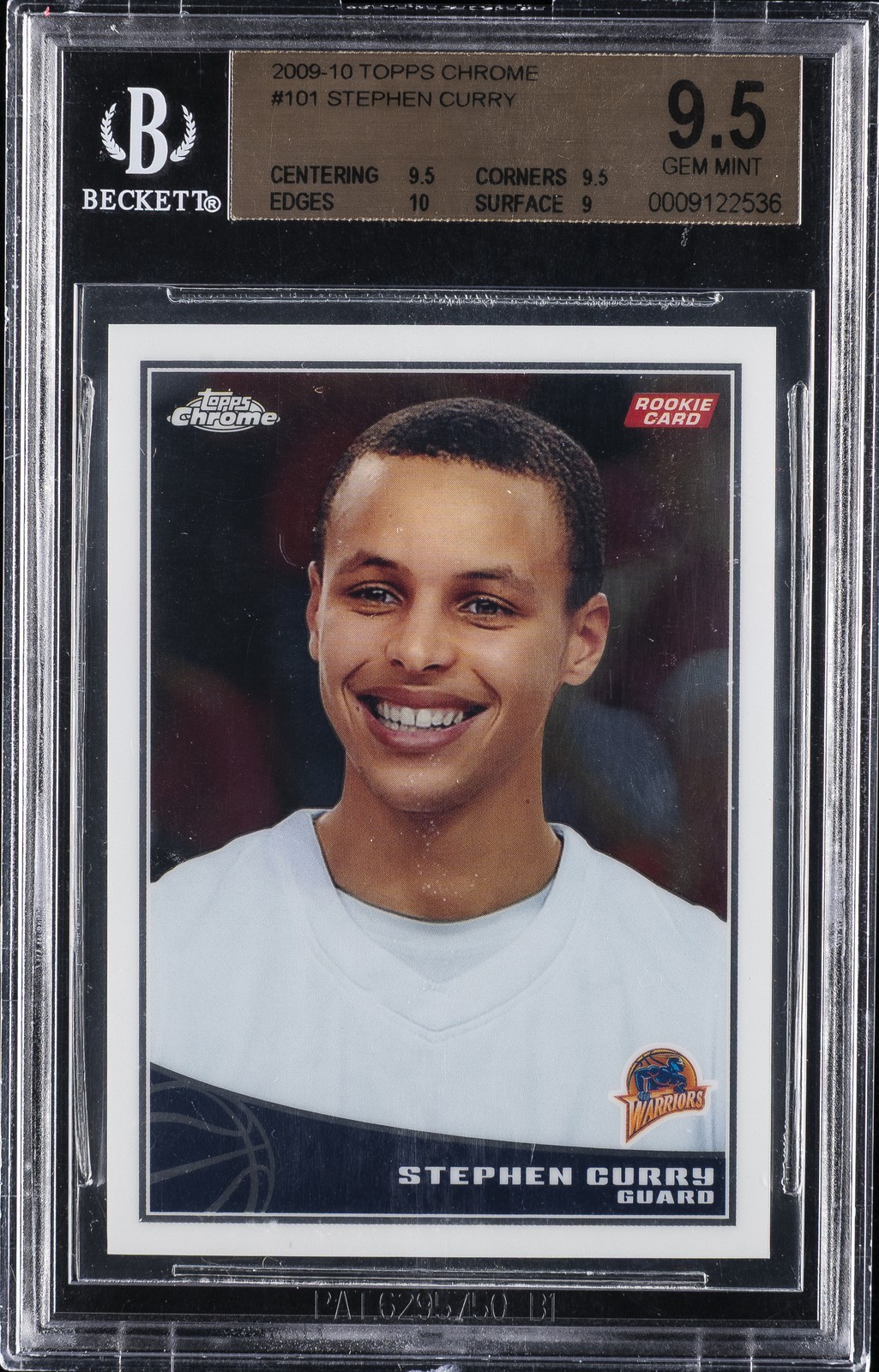 2009-10 TOPPS CHROME #101 STEPHEN CURRY BGS 9.5 2009-10 TOPPS CHROME #101 STEPHEN CURRY BGS 9.5