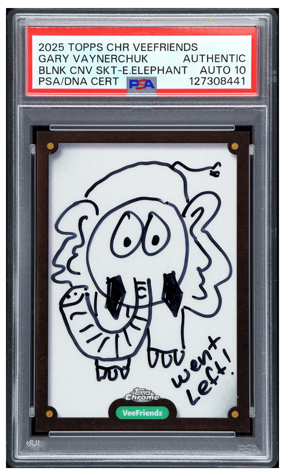 2025 Topps Chrome Veefriends Canvas Sketch - Empathy Elephant - GaryVee Auto