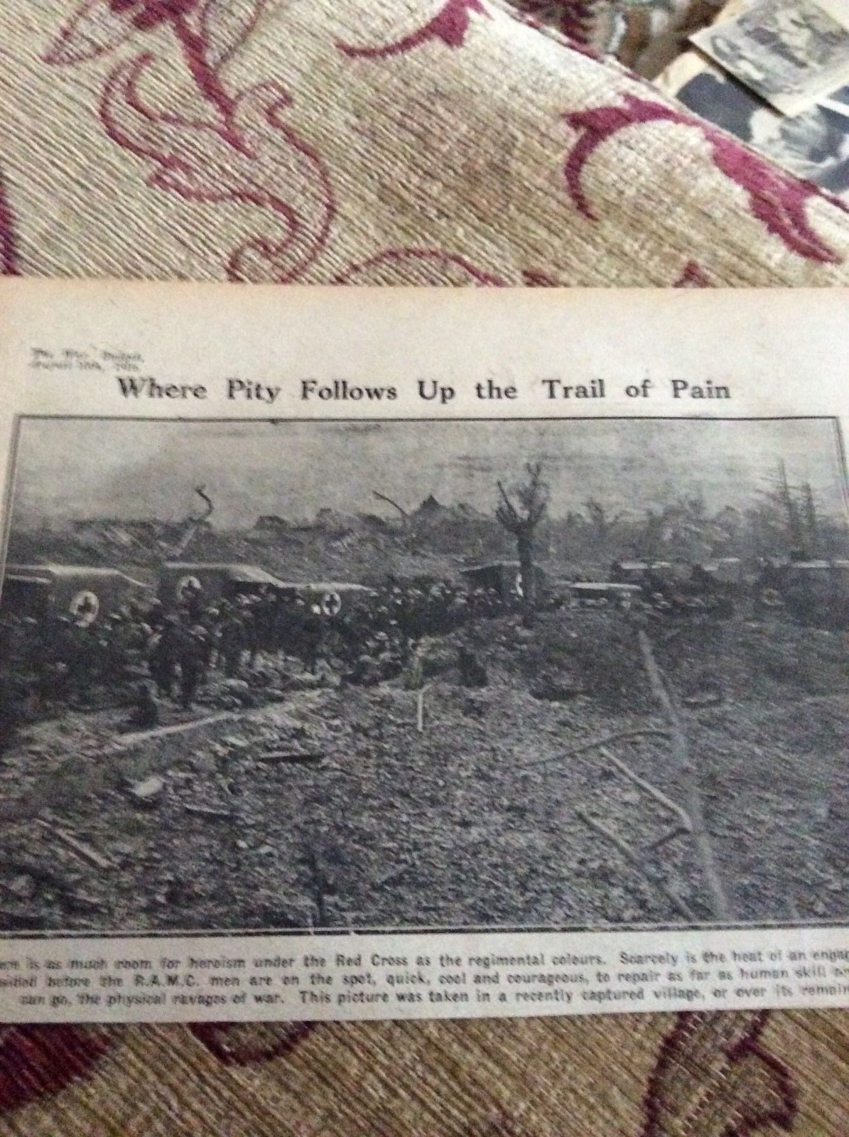 m11h ephemera ww1 1916 picture somme advance r a m c 