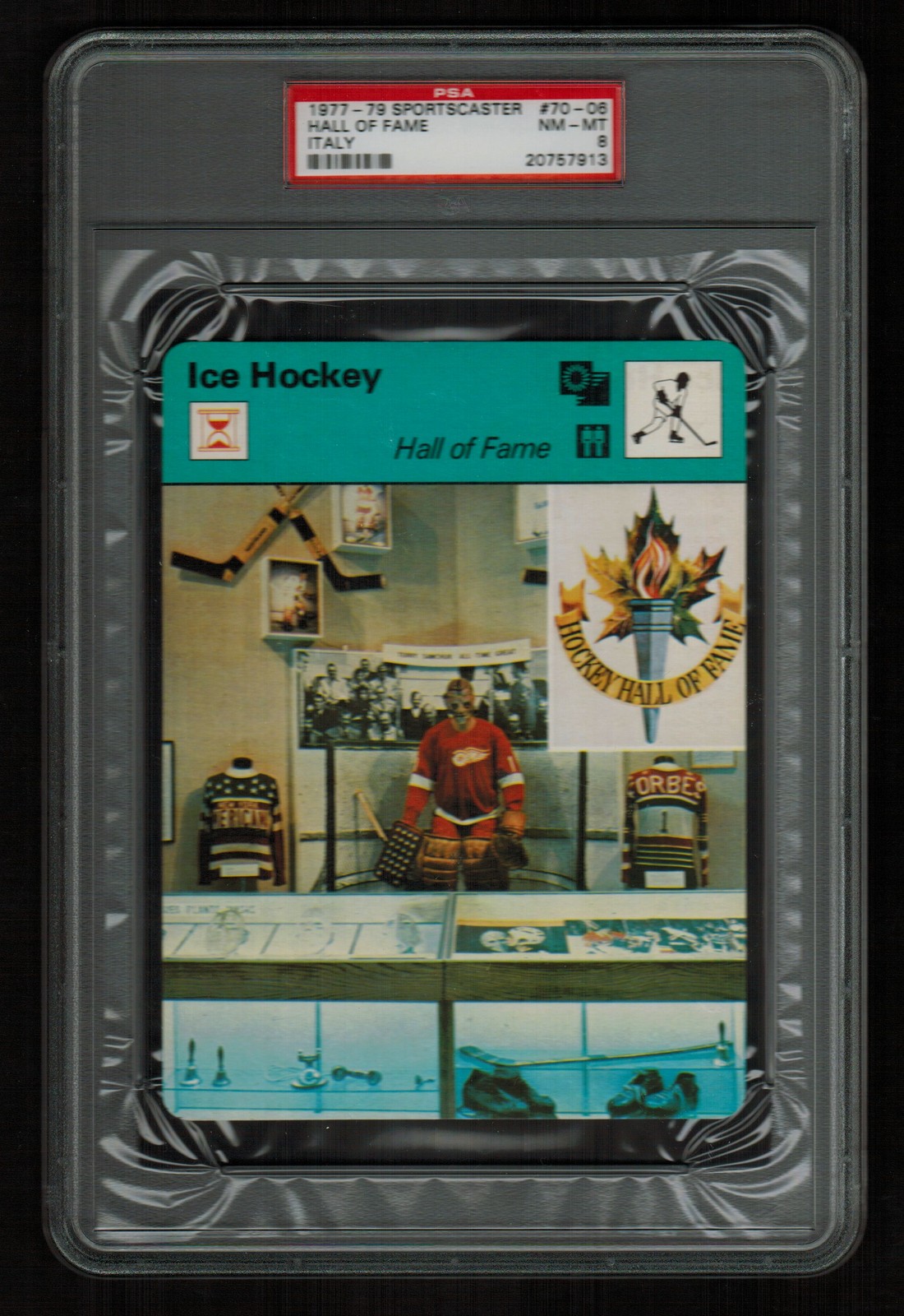 PSA 8 HALL OF FAME & TERRY SAWCHUK Sportscaster Hockey Card High Number ITALY PSA 8 HALL OF FAME & TERRY SAWCHUK Sportscaster Hockey Card High Number ITALY
