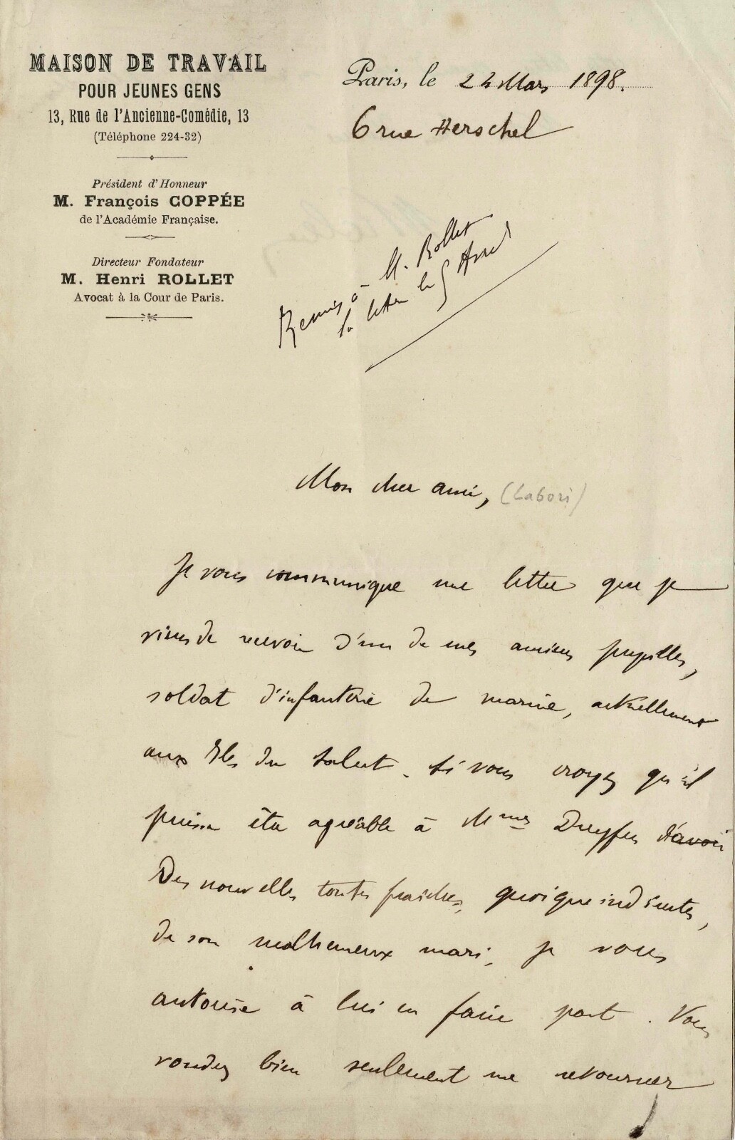 Captain DREYFUS Captivity at Devil’s Island. 2 signed autograph letters Captain DREYFUS Captivity at Devil’s Island. 2 signed autograph letters