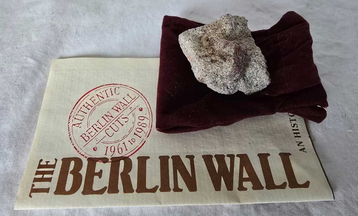 Rare Historical Artifact Berlin Wall piece from East Germany, Cold War Era 1989