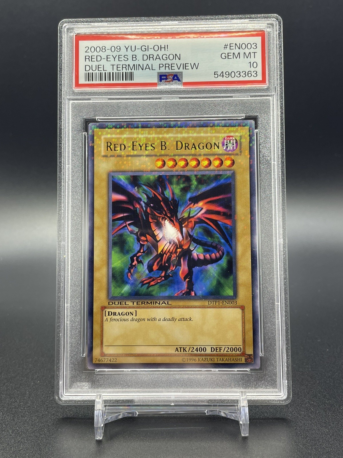 Yugioh Red Eyes B Dragon DTP1-EN003 Duel Terminal Preview Gem Mint PSA 10 card