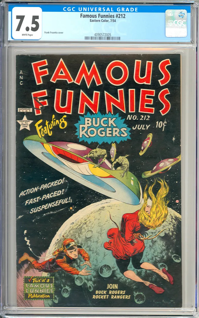 Famous Funnies #212 High Grade Classic Frazetta Cover Art Comic 1954 CGC 7.5 Famous Funnies #212 High Grade Classic Frazetta Cover Art Comic 1954 CGC 7.5