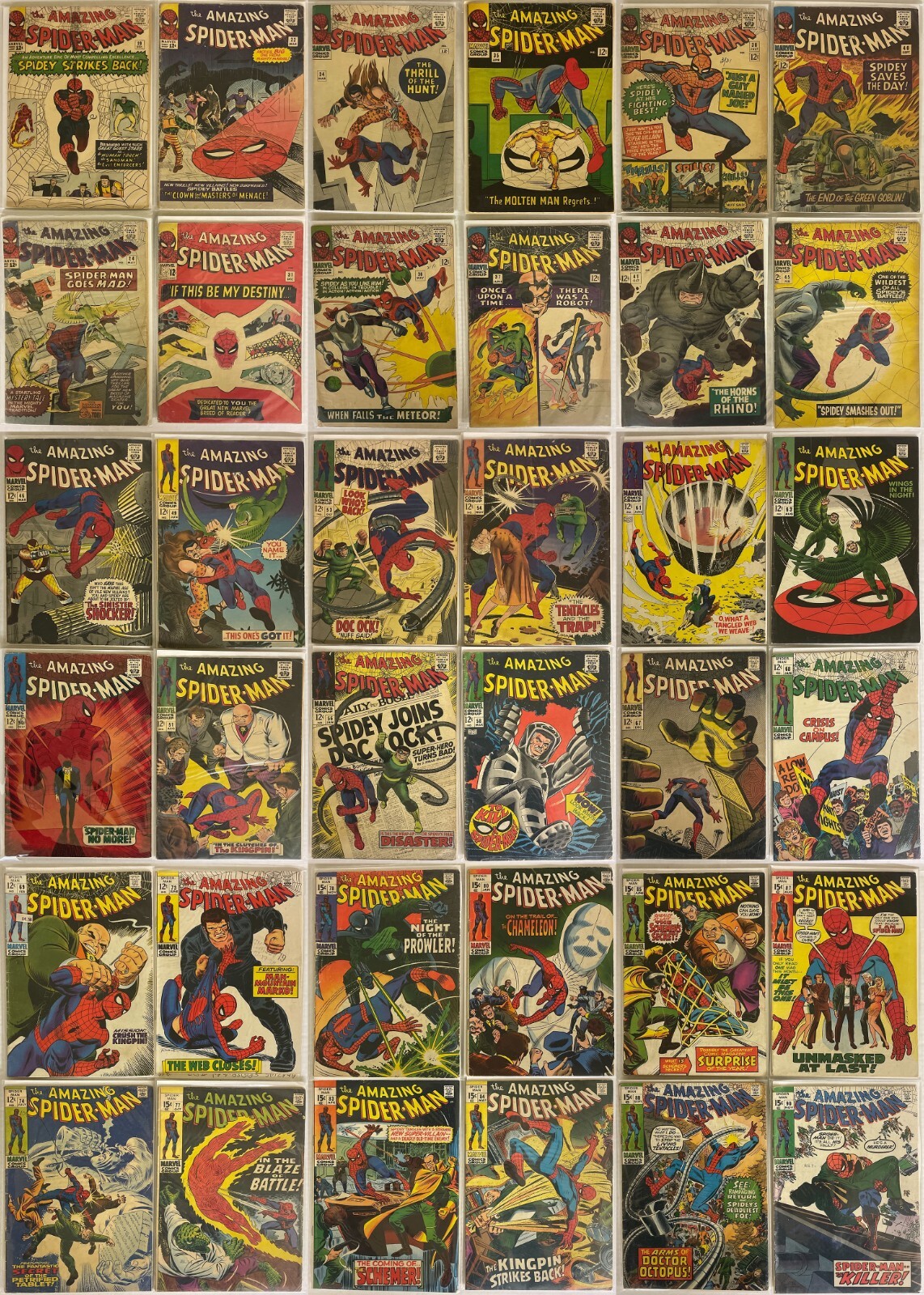 Amazing Spider-Man #19-100 BIG Silver Age Lot Marvel 1963 KEY 19 31 41 46 50 Amazing Spider-Man #19-100 BIG Silver Age Lot Marvel 1963 KEY 19 31 41 46 50