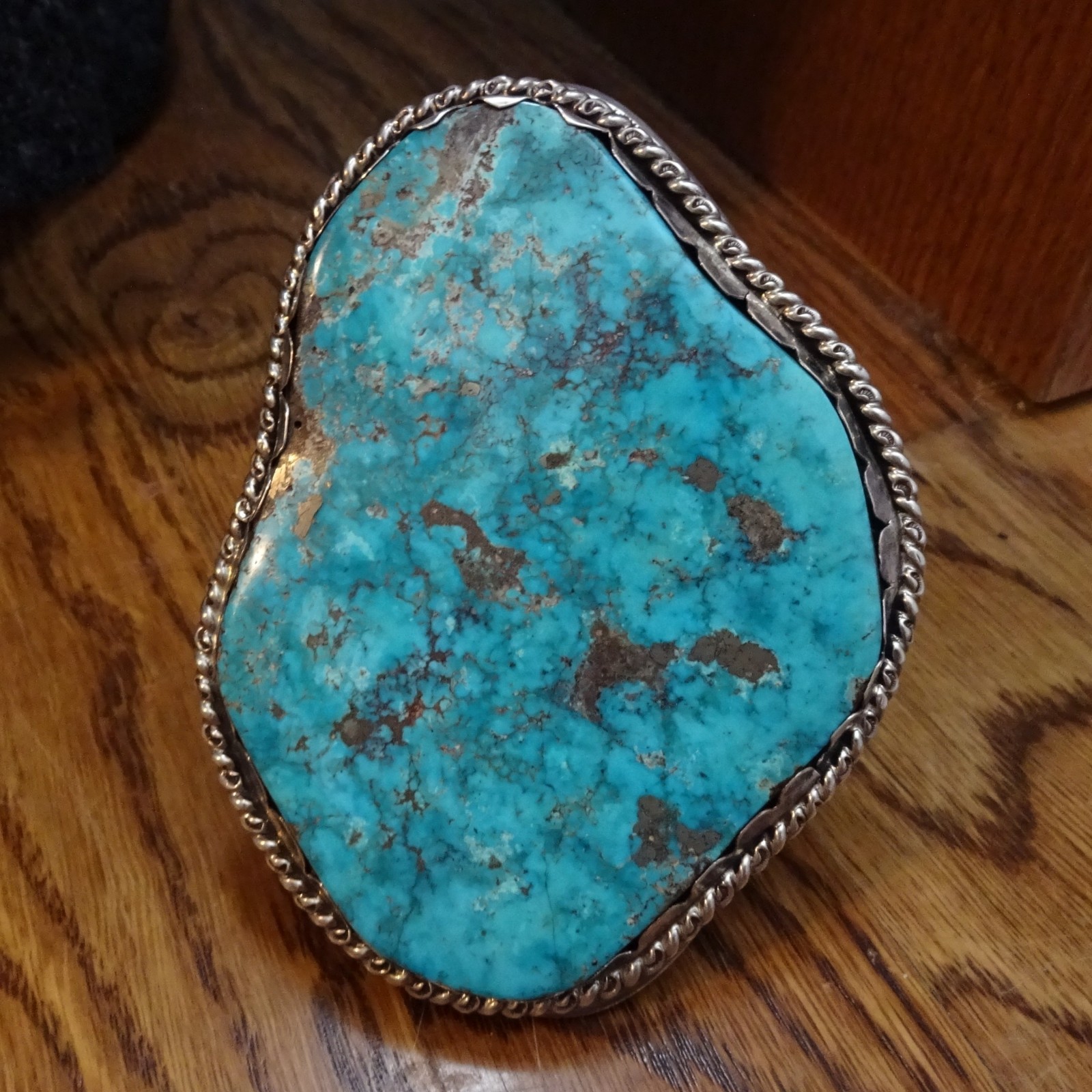 Museum Deaccession OLD NAVAJO Premium Blue Morenci Turquoise Cuff BRACELET Huge