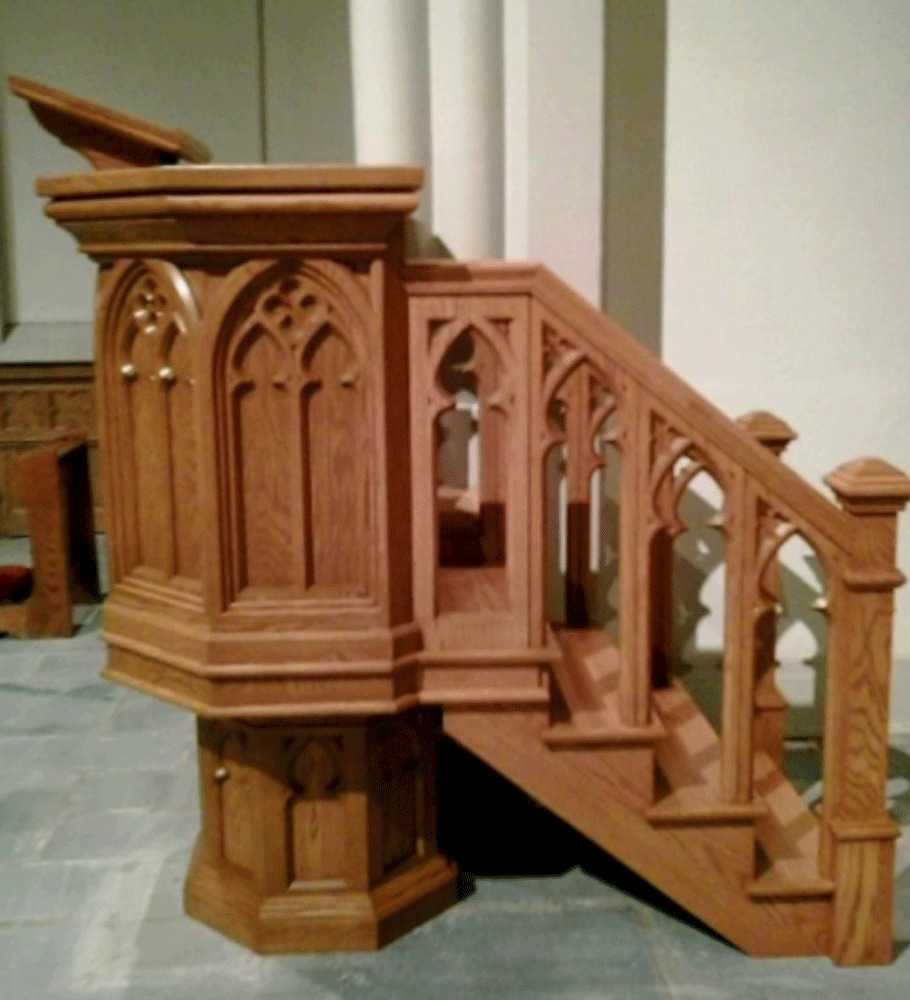 New Catholic Church Altar, Gothic Oak Ambo/ Pulpit Awesome
