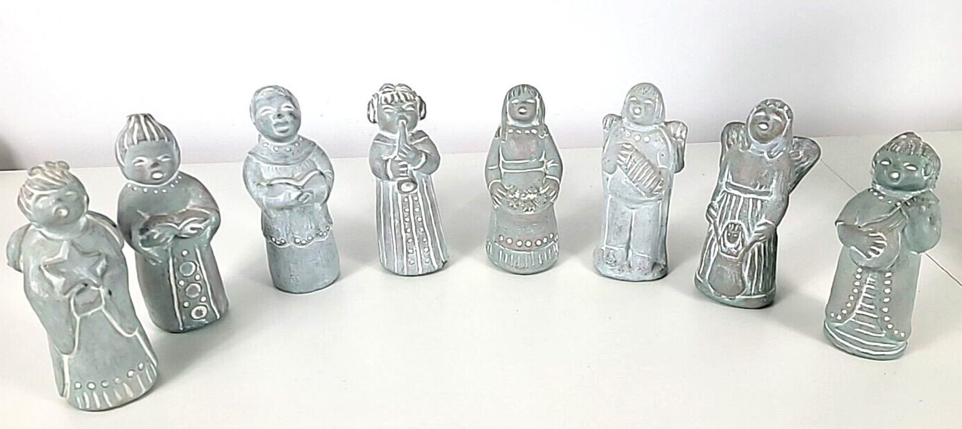 8PC - Signed Isabel Bloom Angels Carolers Singers Music Figurines 1986-1992