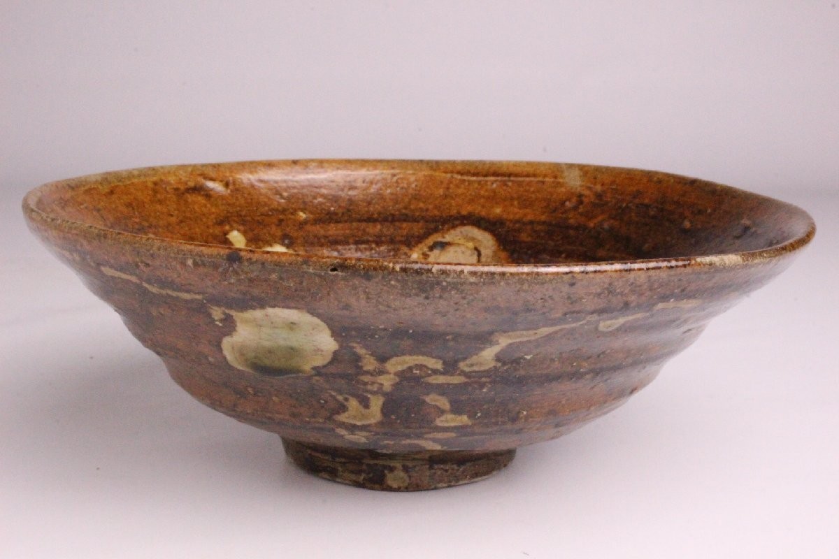 Kato Saku Raccoon RS 2nd Gen Persimmon Shibu Tea Bowl Flat Style