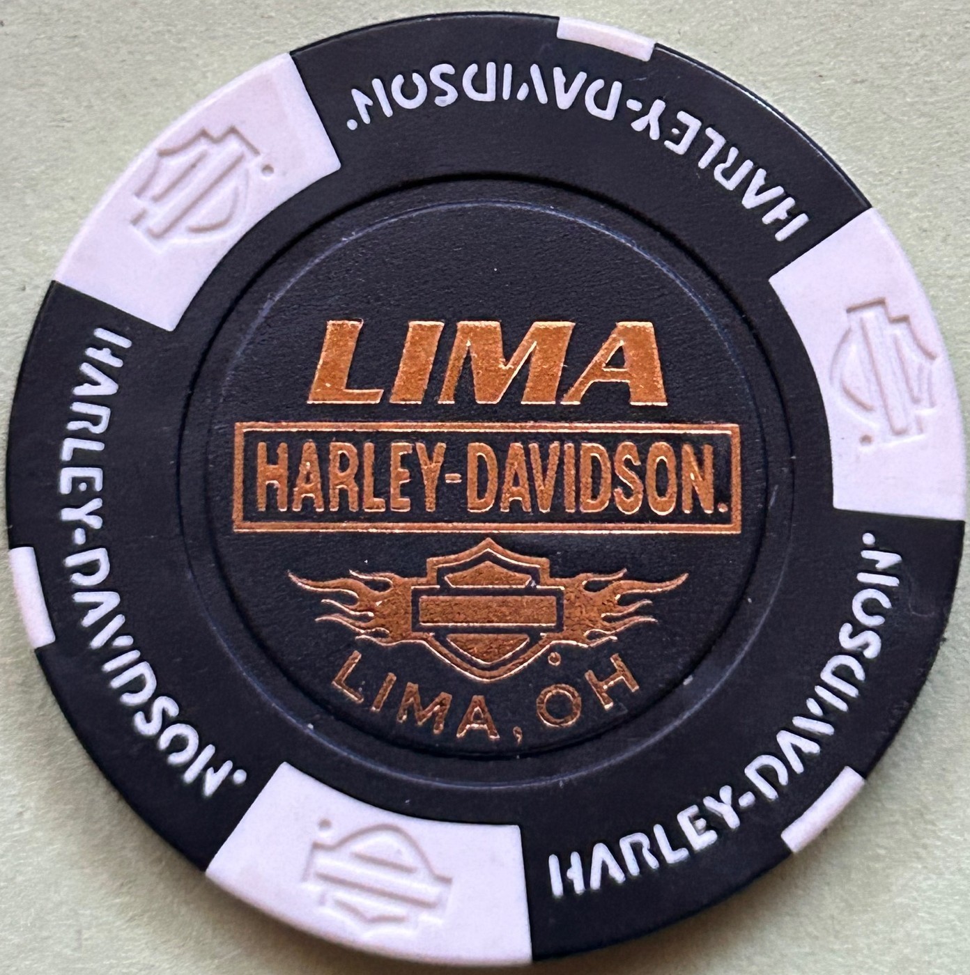2013 Harley Davidson 110th Anniversary Poker Chip from Lima HD in Lima, Ohio