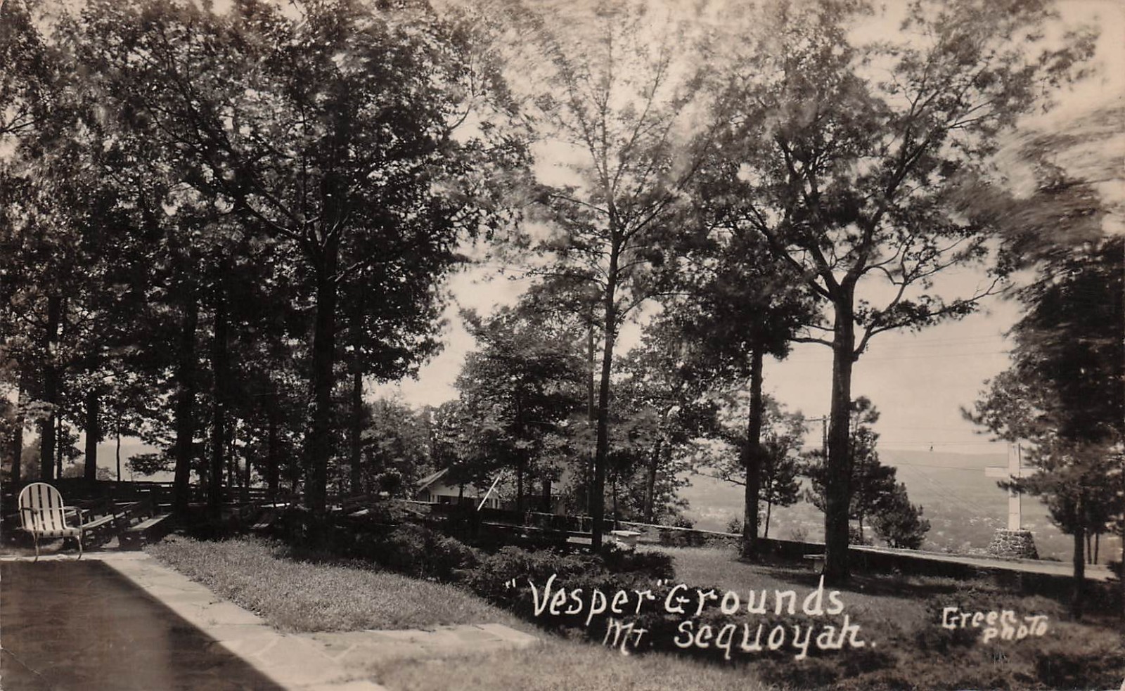 Fayetteville Arkansas Vesper Grounds Point Mount Mt Sequoyah Photo Postcard H60