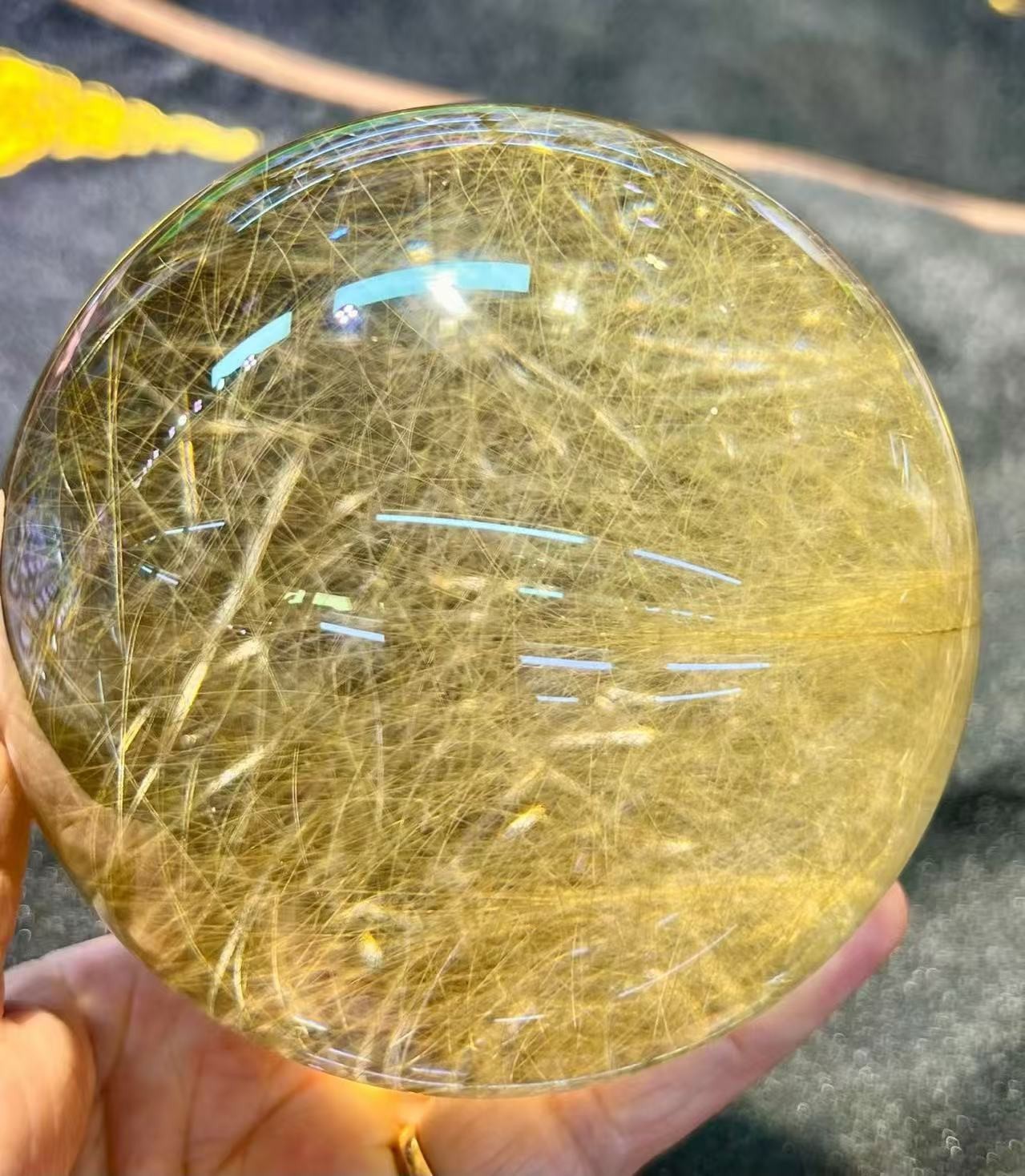100mm Eye-Clean Natural Rutilated Quartz Sphere Rutile Crystal Ball Healing 100mm Eye-Clean Natural Rutilated Quartz Sphere Rutile Crystal Ball Healing