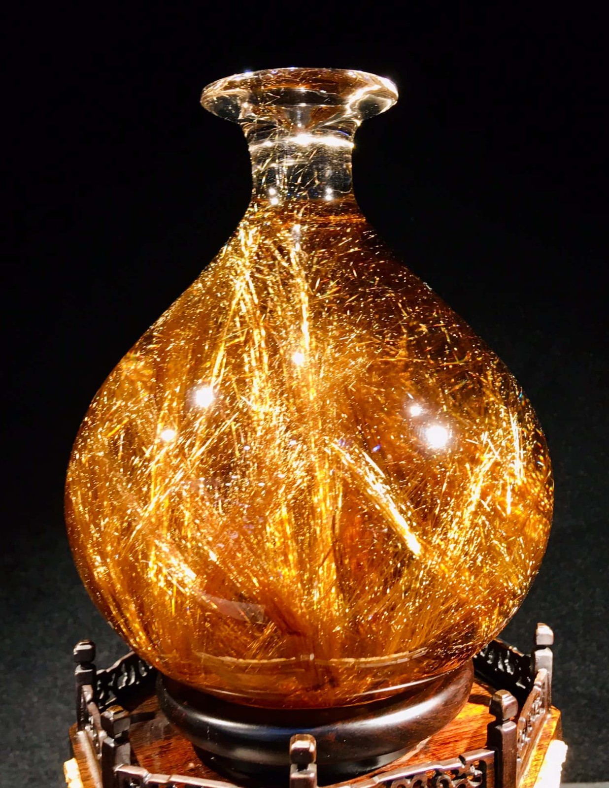 4.3LB Rare Natural Rutilated Quartz Titanium crystal peace vase Heang Decor Gem 4.3LB Rare Natural Rutilated Quartz Titanium crystal peace vase Heang Decor Gem