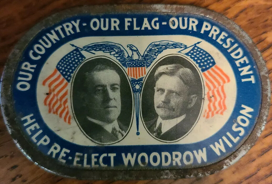 Woodrow Wilson Presidential Campaign Jugate Democratic Donation Bank Collector