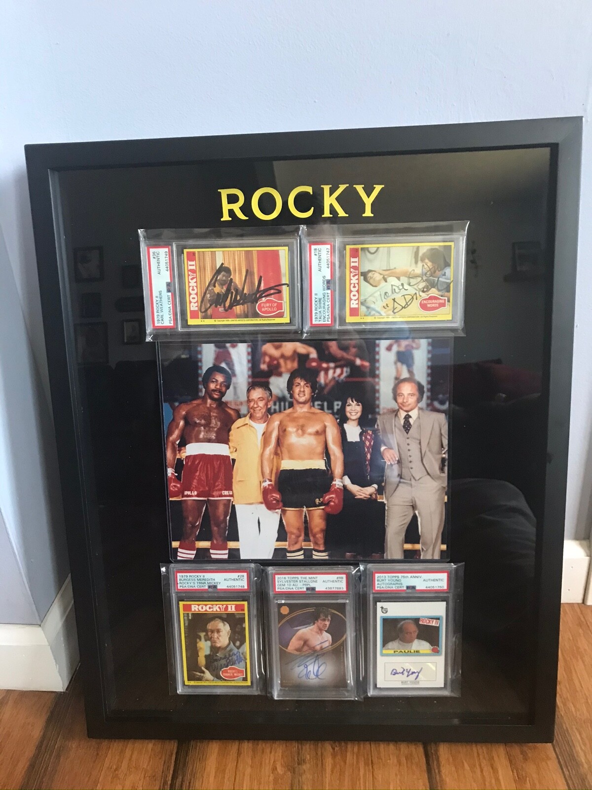 FRAMED AUTOGRAPHED ROCKY MOVIE CAST 2016 TOPPS STALLONE AUTO PSA AUTHENTICATED FRAMED AUTOGRAPHED ROCKY MOVIE CAST 2016 TOPPS STALLONE AUTO PSA AUTHENTICATED