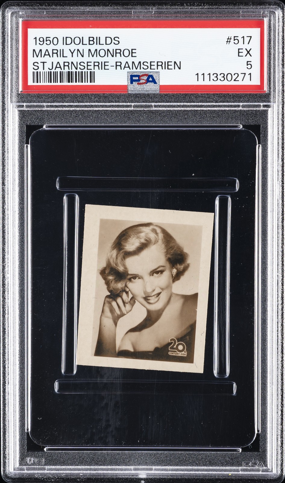 1950 ANDRA FILMSERIER IDOLBILDS STJARNSERIE-RAMSERIEN #517 MARILYN MONROE PSA 5 1950 ANDRA FILMSERIER IDOLBILDS STJARNSERIE-RAMSERIEN #517 MARILYN MONROE PSA 5