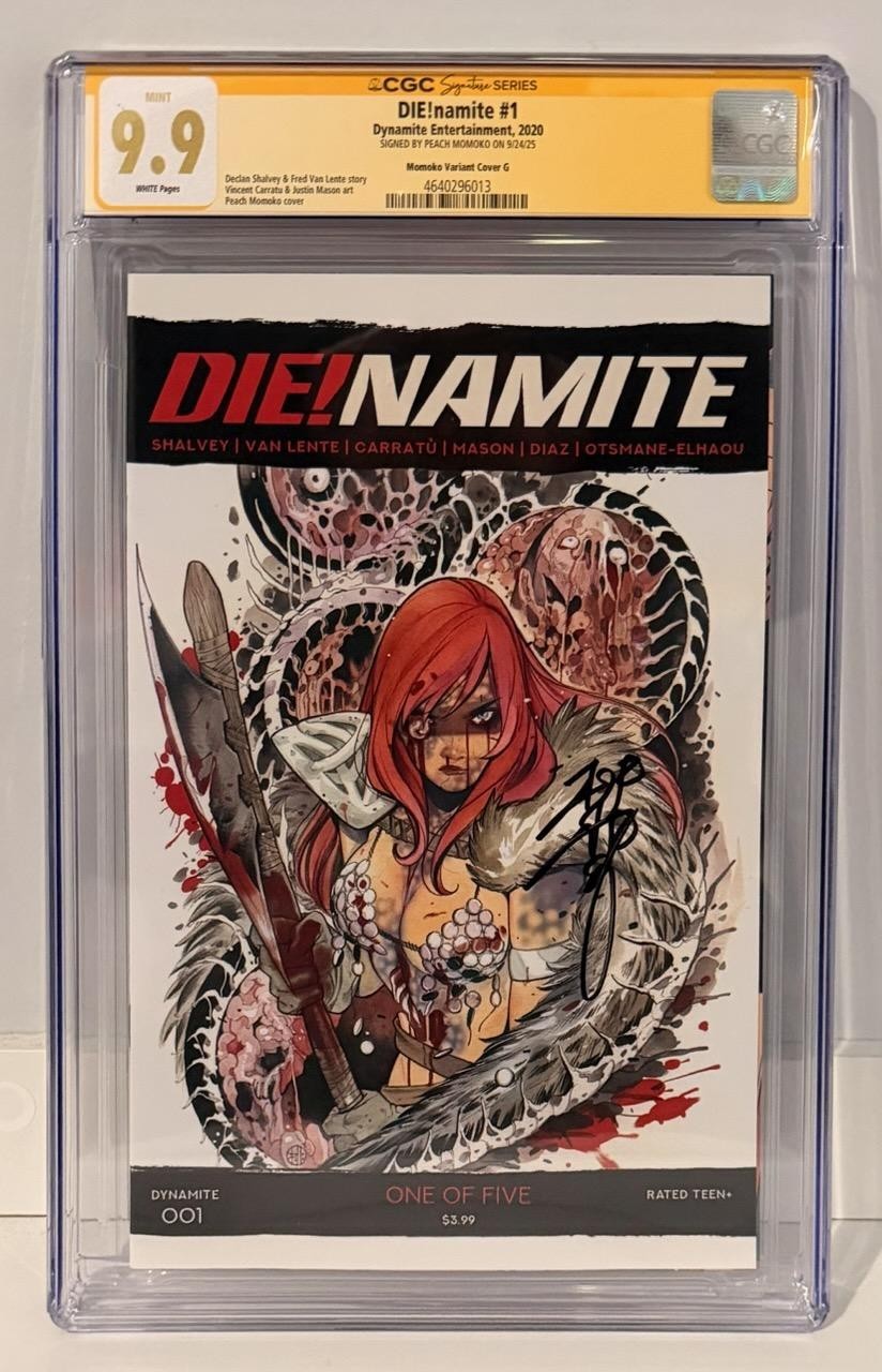 CGC 9.9 SS DIENAMITE #1 PEACH MOMOKO RED SONJA TOP POP 1 OF 1 - NONE HIGHER CGC 9.9 SS DIENAMITE #1 PEACH MOMOKO RED SONJA TOP POP 1 OF 1 - NONE HIGHER