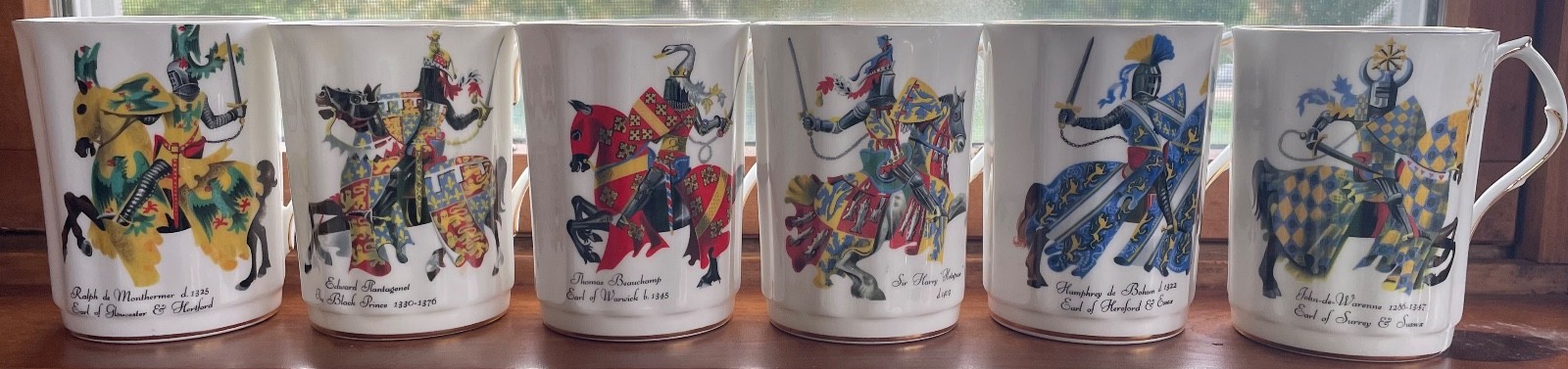 Royal Windsor Fine Bone English China MEDIEVAL KNIGHTS set of Six Complete Royal Windsor Fine Bone English China MEDIEVAL KNIGHTS set of Six Complete