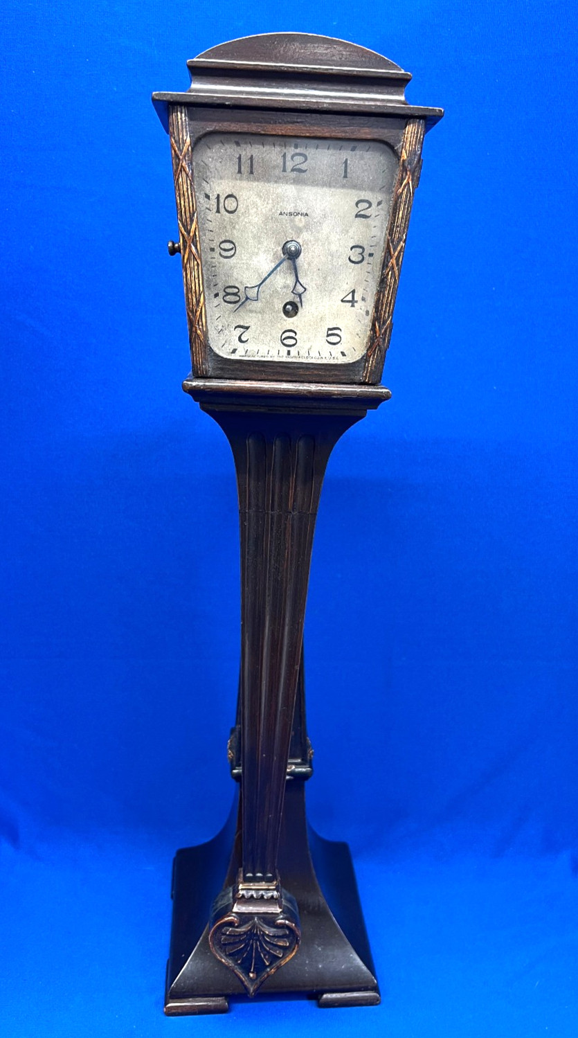 Rare Antique 1923 Ansonia Mahogany Mystery Swing Clock #3 * Rare Antique 1923 Ansonia Mahogany Mystery Swing Clock #3 *