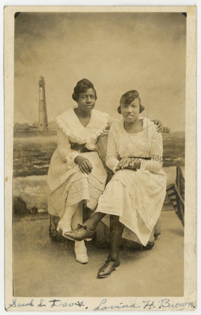 Extraordinary African American Photo 1900 RPPC Lighthouse Boardwalk Black Women Extraordinary African American Photo 1900 RPPC Lighthouse Boardwalk Black Women