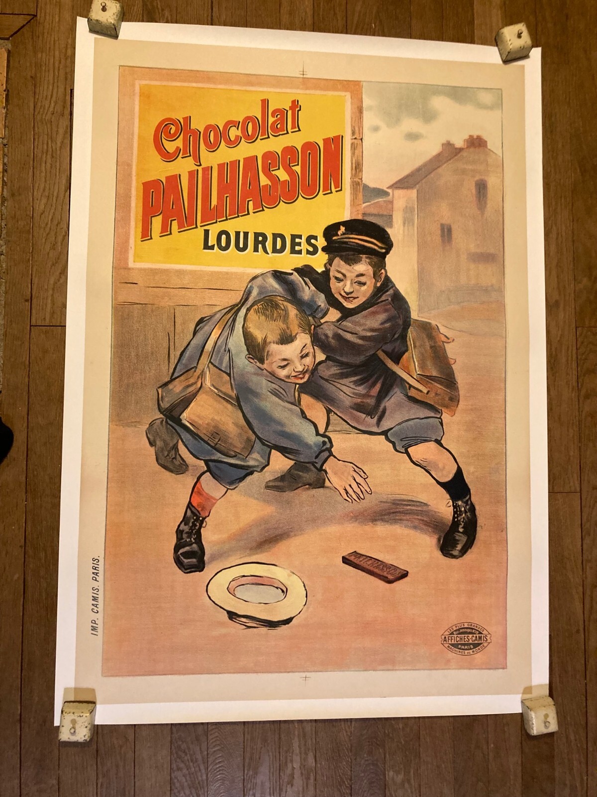 vintage poster chocolate poster Pailhasson LOURDES LITHO CIRCA 1910 80 X 120 cm vintage poster chocolate poster Pailhasson LOURDES LITHO CIRCA 1910 80 X 120 cm