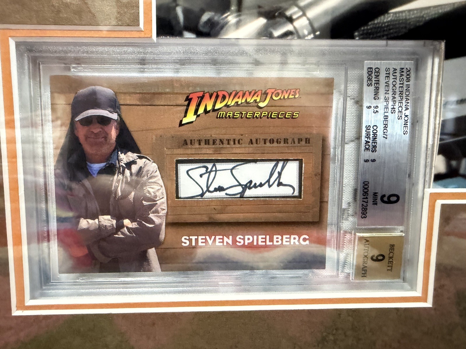 2008 Indiana Jones Masterpieces Autograph Steven Spielberg # 6/7 Beckett BGS 9