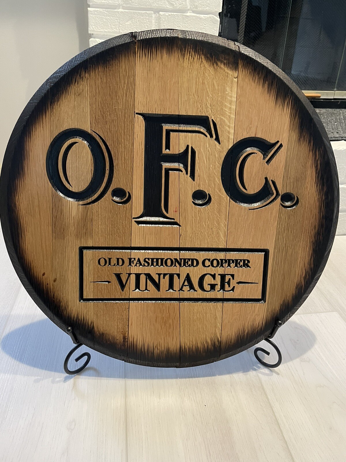 Authentic Buffalo Trace OFC Full Logo Distillery Bourbon Barrel Head 21”- Carved