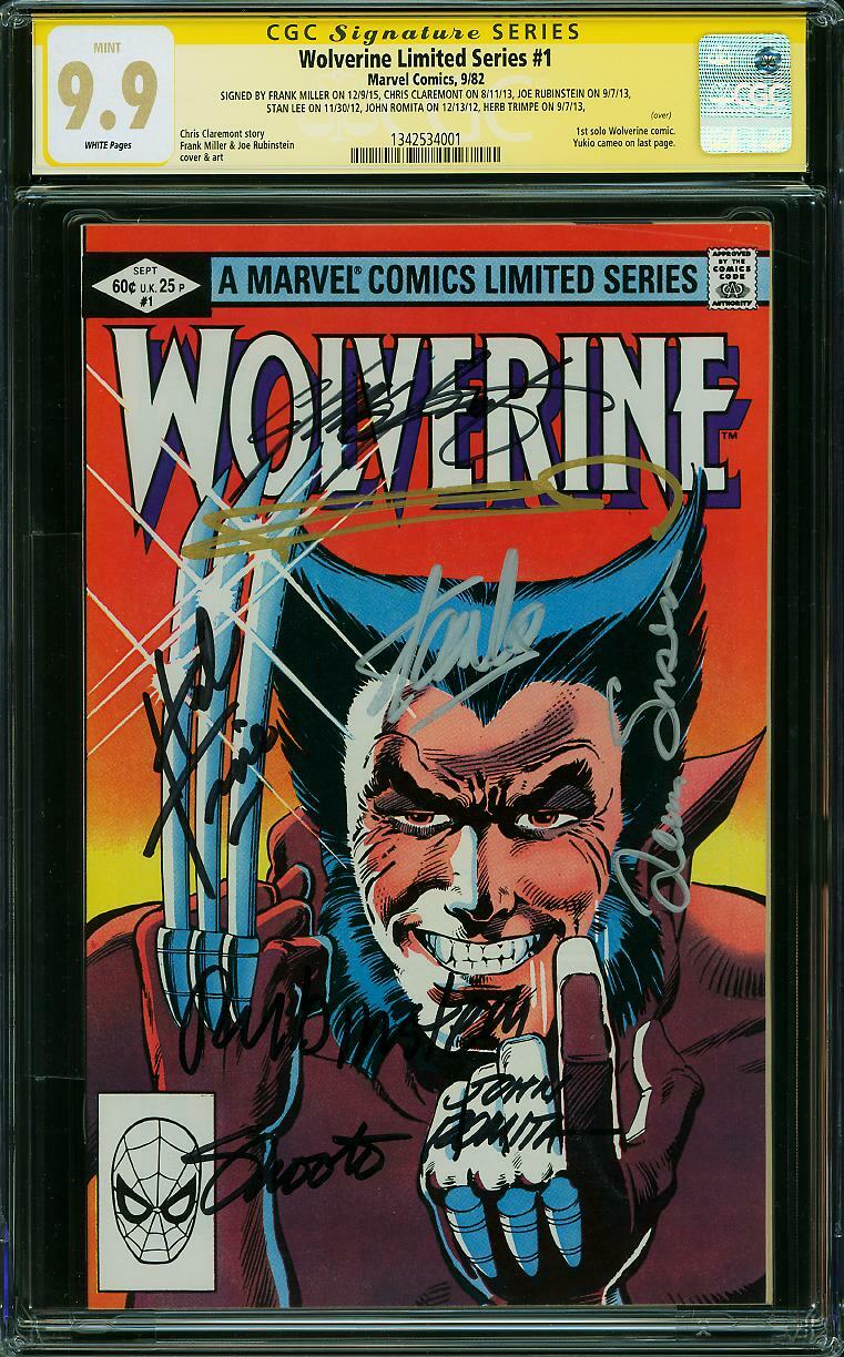 Wolverine Limited Series #1 CGC 9.9 Signed Stan Lee & Frank Miller M3 131 cm pr