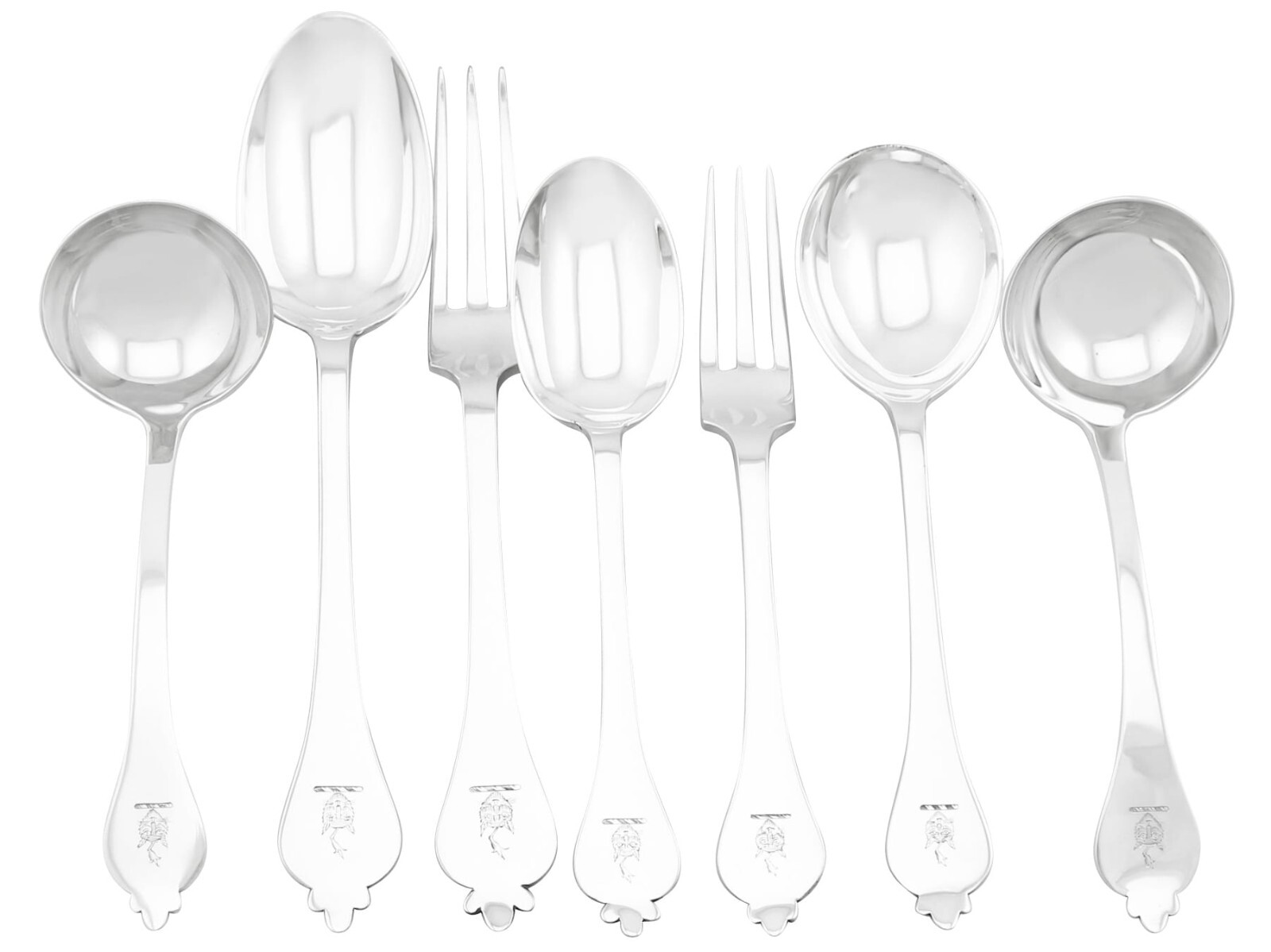 Antique and Vintage Sterling Silver Canteen of Cutlery for Twelve Persons 1900s Antique and Vintage Sterling Silver Canteen of Cutlery for Twelve Persons 1900s