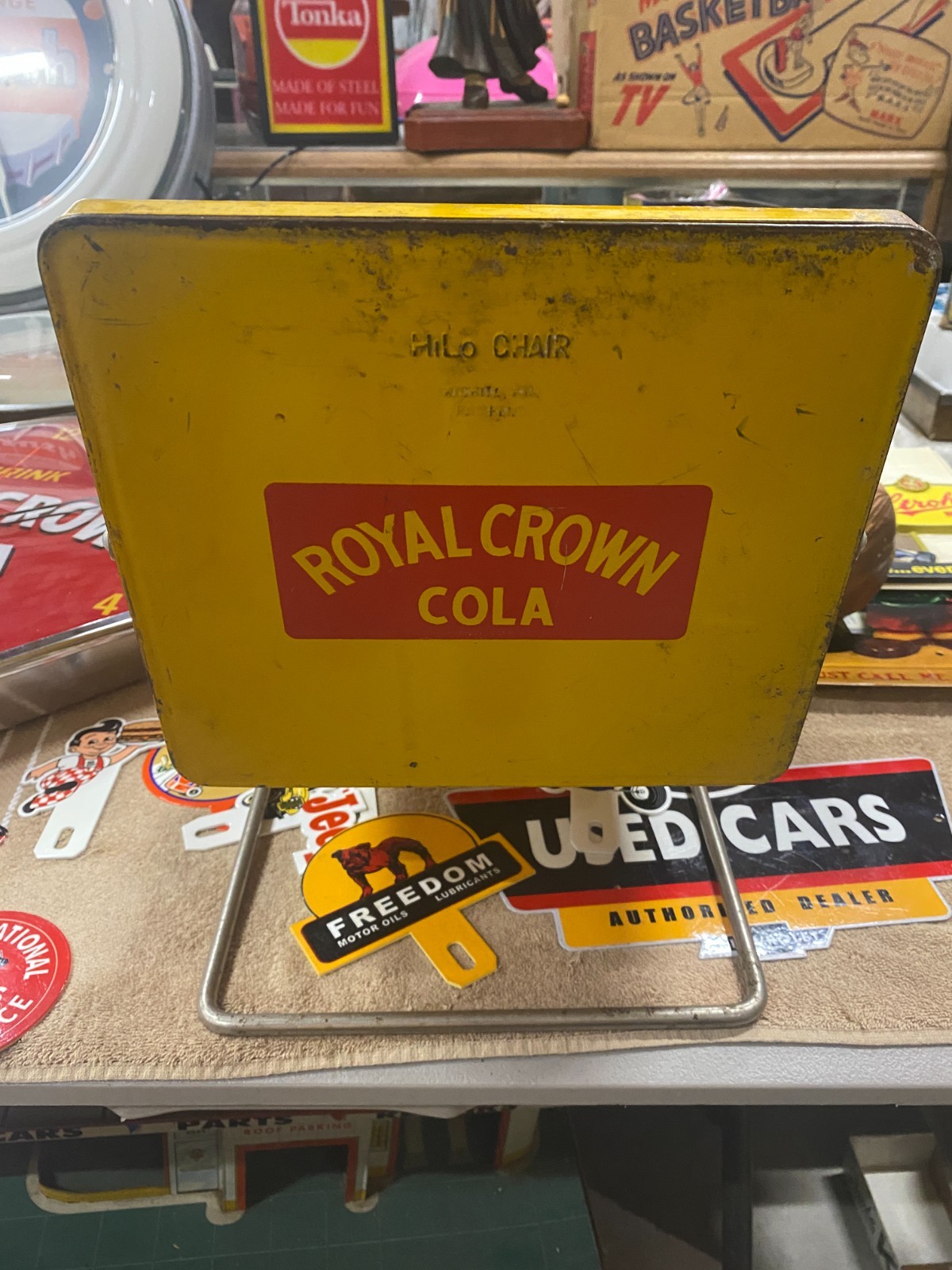 Vintage Ultra RARE Royal Crown RC COLA Metal Hi-Lo Kids High Chair SODA GAS OIL