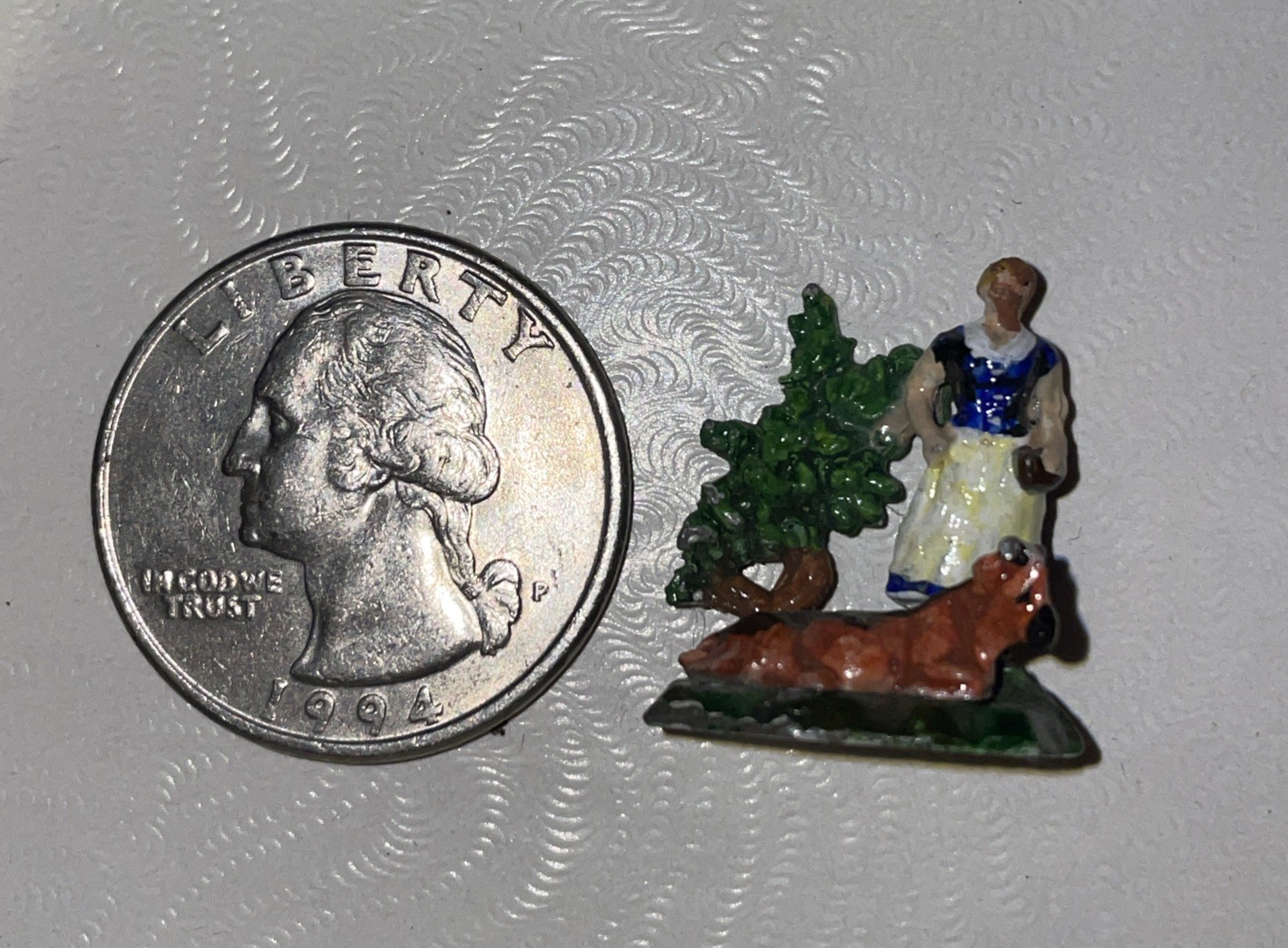 Eugene Kupjack Miniature Diorama Woman with Cow Scene Rare Vintage