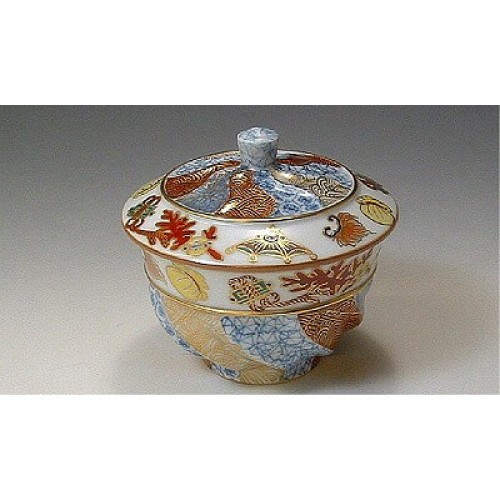 Teacups with Lids, Kyoto Ware/Kiyomizu Ware, Set of 5, Ceramic, Japanese Tablewa Teacups with Lids, Kyoto Ware/Kiyomizu Ware, Set of 5, Ceramic, Japanese Tablewa
