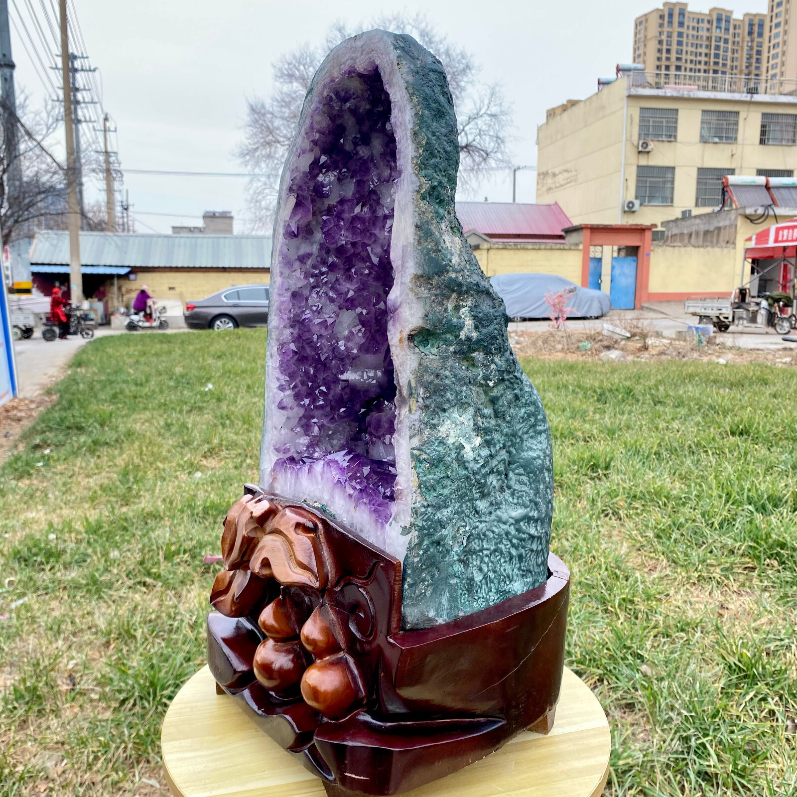 46.29LB Large Natural Amethyst Geode Cathedral Crystal Cluster Specimen Healing
