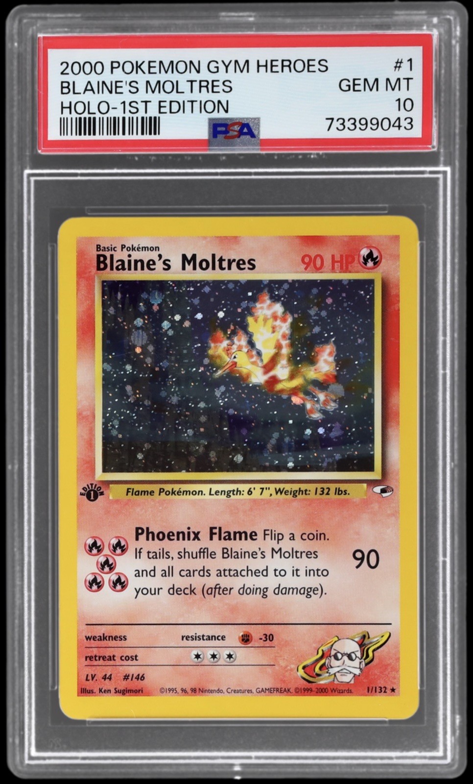 2000 Blaine’s Moltres Gym Heroes 1st Edition PSA 10  #1 Pokemon 🔥🐦‍🔥 POP - 81