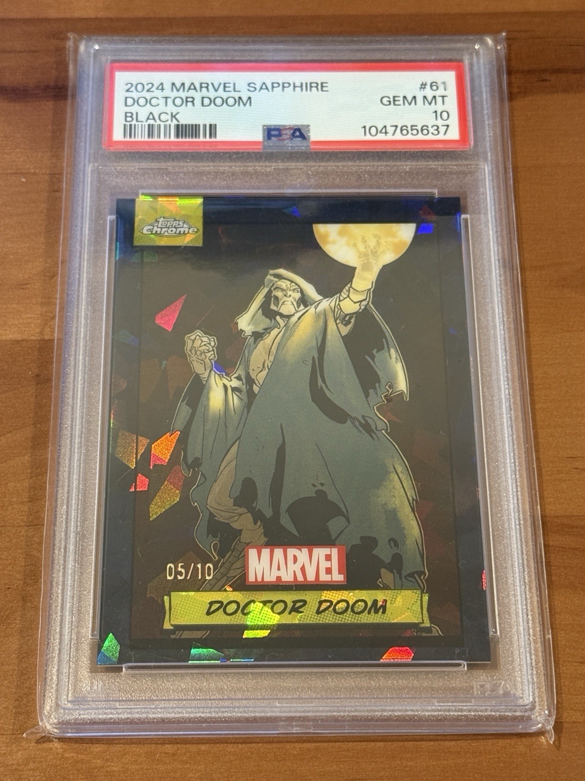 2024 topps chrome marvel sapphire psa 10 * Doctor Doom * Black  /10 Pop 1